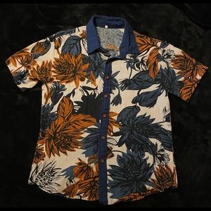 SHEIN Short-sleeve Floral Pattern Button Down, Size S